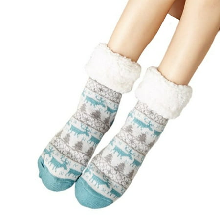 

ADVEN 1 Pair Cold Thickened Sock Portable Comfortable Socks Fashion Night Sleeping Hosiery Foot Supply Living Room Dormitory Lake Blue