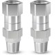 thumbnail image 1 of 2Pcs Pressure Washer Swivel, 3/8 Inch NPT Male Thread Fitting, Stainless Steel, Free To Hose Fittin, 1 of 5