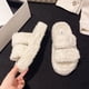 thumbnail image 4 of Zapatillas planas para mujer, pantuflas cálidas antideslizantes, pantuflas de felpa de invierno, piel sintética, Otoño Invierno, 4 of 9