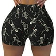 thumbnail image 2 of Fotbe Happy Skeletons Dancing Shorts Sin Costuras – Shorts Deportivos de Cintura Alta para Mujer, Elásticos para Gimnasio, Yoga, Running o Ciclismo-XX-Large, 2 of 8