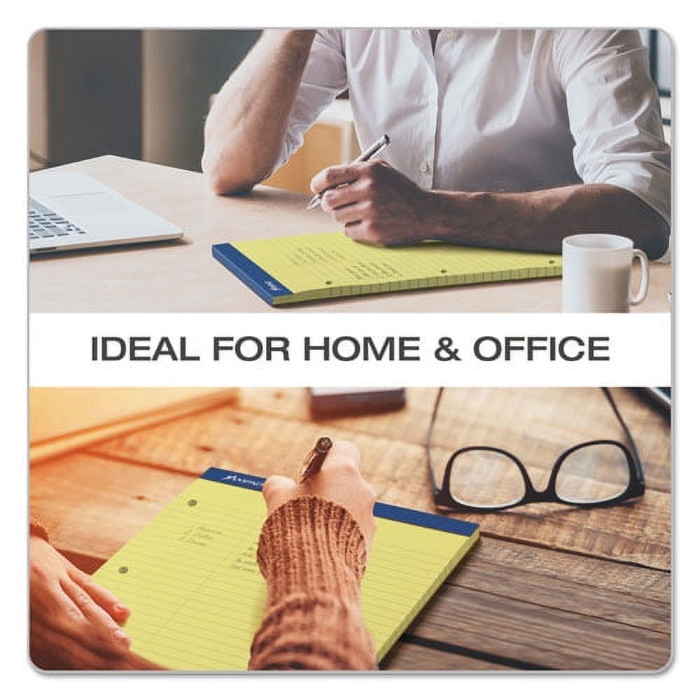 Double Sheet Pads, Narrow Rule, 100 Canary-Yellow 8.5 X 11.75 Sheets | Bundle of 5 Pads
