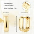thumbnail image 5 of Alexcraft Chunky Huggie Earrings for Women 14K Gold Plated Hypoallergenic Sterling Silver Minimalist Hoops, 5 of 7