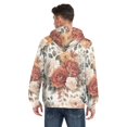 thumbnail image 2 of Floral Elegant Pattern Men’s Hoodies Sweatshirt with Full Zip Pockets Fleece Jackets, 2 of 8