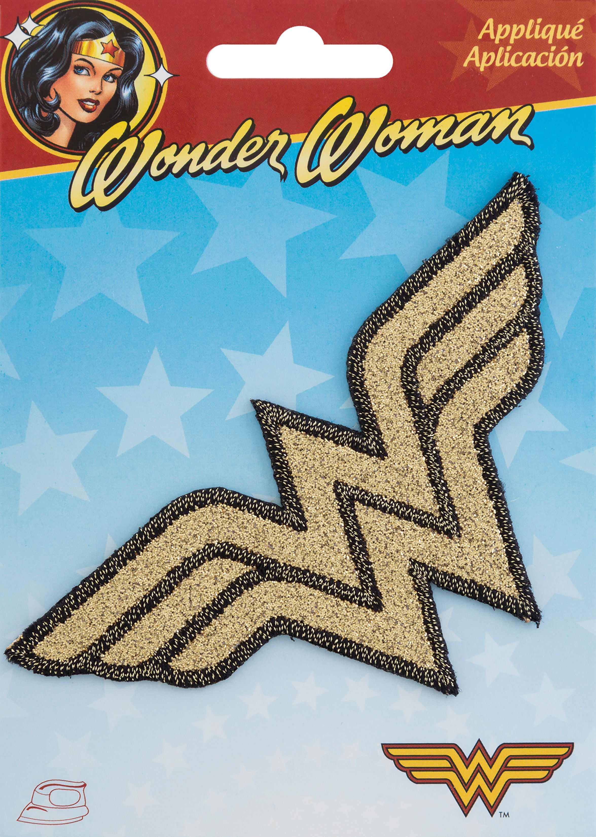 Wonder Woman Logo Size 2.25" Embroidered Iron On Patch. 