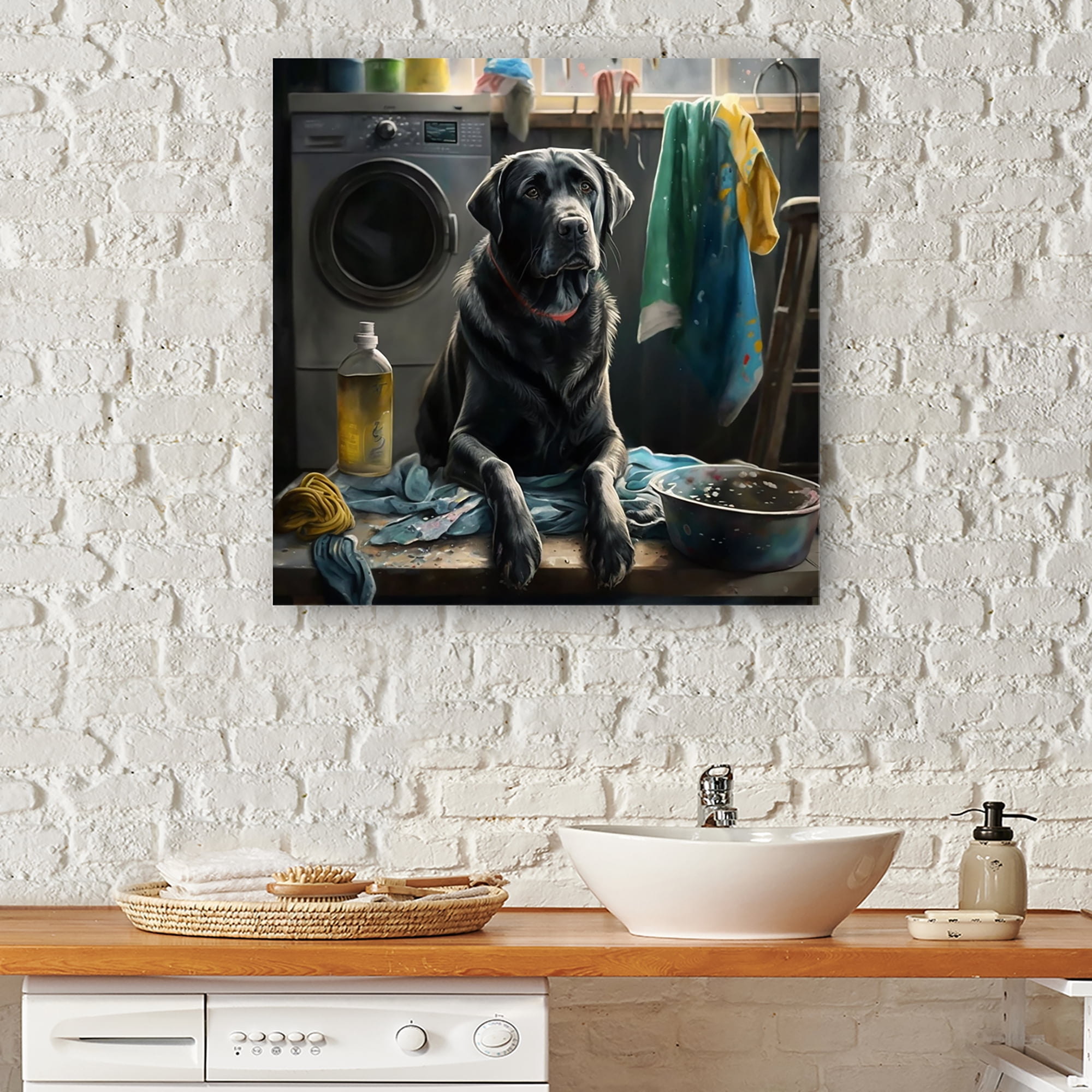 Designart Labrador Dog Doing Landry Canvas Wall Art