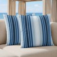 thumbnail image 5 of 16x16 Pillow Covers Set of 2, Navy Blue Ombre Stripe Square Throw Pillow Covers for Couch/Sofa/Living Room, Farmhouse Simple Striped Decorative Soft Pillowcases for Couch Throw Pillows, 5 of 9