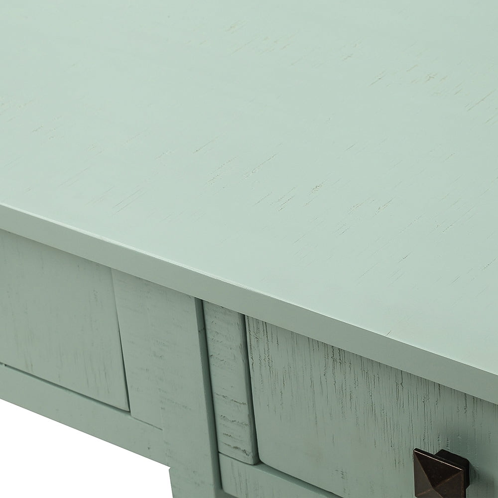 Kepooman Rustic Brushed Texture Wooden Console Table with 4 Drawers and Bottom Shelf for Entryway, 59"L x 15.2"W x 33"H, Tiffany Blue Kepooman Rustic Brushed Texture Wooden Console Table with 4 Drawers and Bottom Shelf for Entryway, 59"L x 15.2"W x 33"H, Tiffany Blue