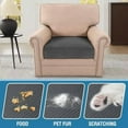 thumbnail image 3 of Velvet Stretch Couch Cushion Cover Plush Cushion Slipcover for Chair Cushion Furniture Protector Seat Cushion Sofa Cover (1 Piece Armchair Cushion Covers, Grey Striped), 3 of 8