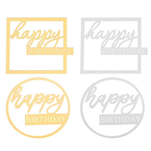 KAKOWELY 4 piezas de decoración para tarta de feliz cumpleaños, decoración para cupcakes, decoración para tarta de cumpleaños, decoración para tarta de feliz cumpleaños