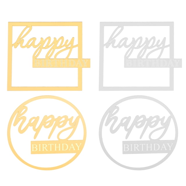 4pcs Happy Birthday Cake Topper Cupcake Topper Birthday Cake Decoration Happy Birthday Cake Topper