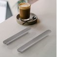 thumbnail image 5 of Juego de 2 tiradores de cajón de cocina, manija de puerta, accesorios de plata cepillada de aleación de zinc modernos para armario, baño, tocador (centros de agujeros 5'' 128mm) TUNC Sencillez, 5 of 5