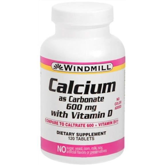 Windmill Calcium With Vitamin D 600 mg Tablets 120 Tablets (Pack of 4)