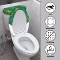 thumbnail image 4 of HELLHERO Green Festive Background Toilet Seat Covers Universal Bathroom Toilet Lid Cover Set & 2 Pieces Adjustable Elastic Bottom, 4 of 5