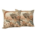 thumbnail image 2 of Ambesonne Boho Throw Pillow Cover Pack of 2, Peachy Hues Nature Lady Botany, 2 Pcs-18"x18", Slate Blue and Pale Rust, 2 of 5