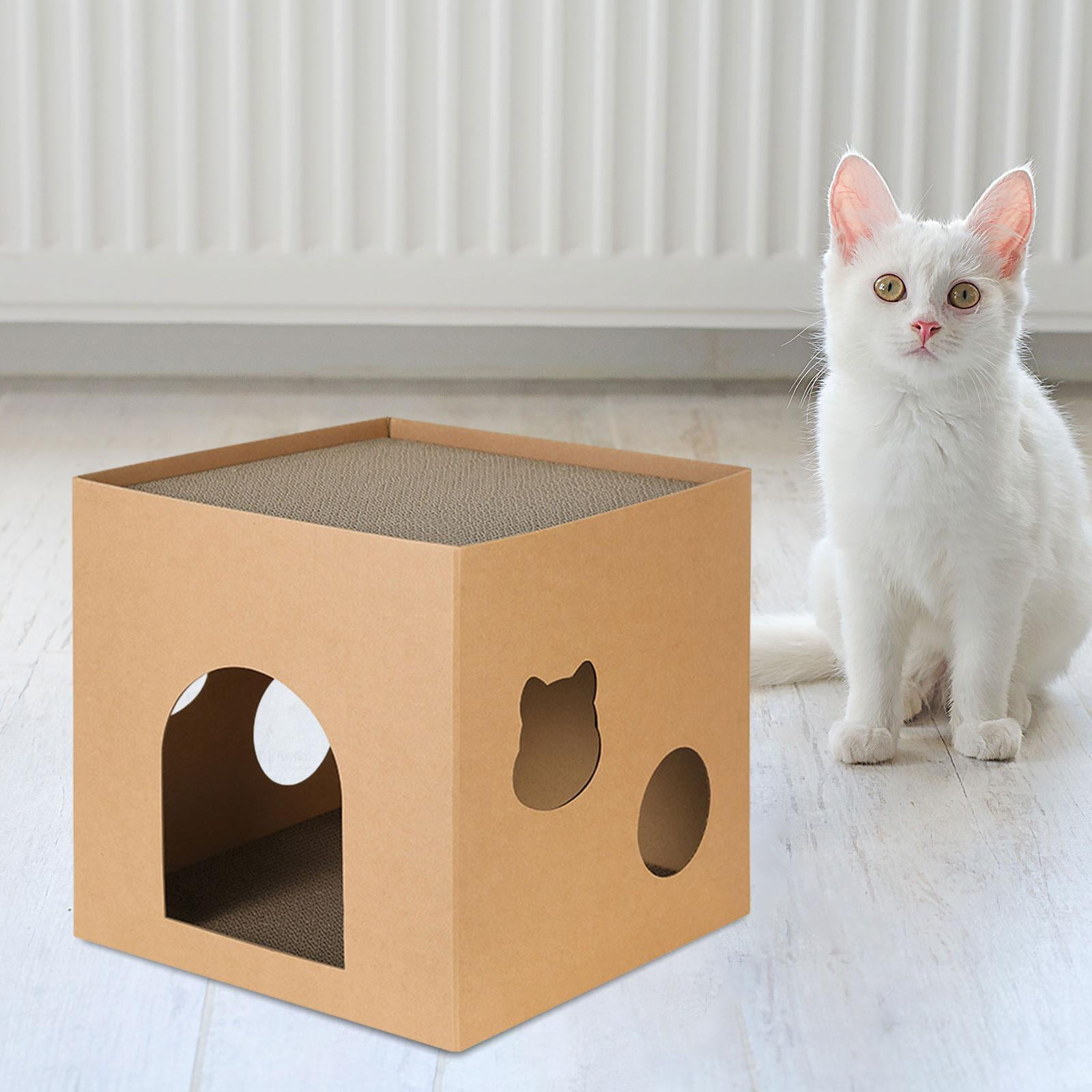 Bvdfgk Cat Box Cats Bed Pet Supplies Accessories with Scratch Pads Corrugated Cardboard Brown L