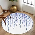 thumbnail image 2 of Round Area Rugs Collection 6 Ft, Navy Blue Polka Dots Non-Slip Residential Carpet, Vintage Abstract Art Watercolor Indoor Crawling Mats Runner Rugs for Living Room/Dining Room/Bedroom, 2 of 8