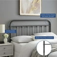 thumbnail image 6 of Modway Sage Full Modern Powder Coated Iron Headboard in Gray Finish, 6 of 6