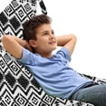 thumbnail image 1 of Modern Lounger Chair Bag, Geometric Design with Modern Hippie Zig Zags Triangles Squares Print, High Capacity Storage with Handle Container, Lounger Size, Black and White, by Ambesonne, 1 of 5