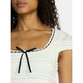 thumbnail image 5 of Madden NYC Women’s Texture Lace Mini Dress with Short Sleeves, Sizes XXS-XXL, 5 of 5
