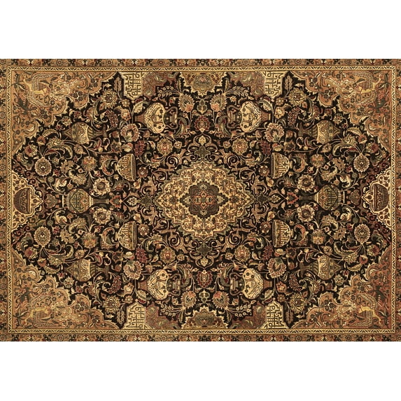 Ahgly Company Indoor Rectangle Medallion Brown Traditional Area Rugs, 5' x 8'