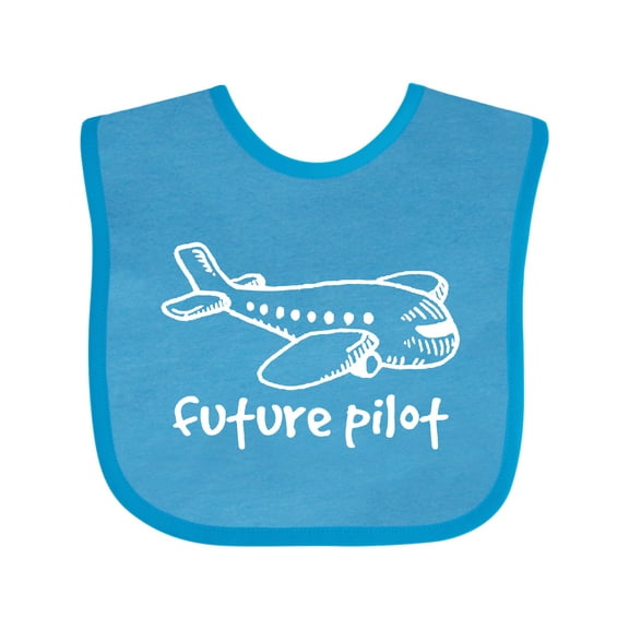 Inktastic Future Pilot Airplane Doodle Plane Boys or Girls Baby Bib