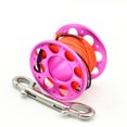 thumbnail image 2 of Keep Diving Spool Reel Portable Solid Color Polyester Rope Reels Freediving Fishing Underwater Accessories with Double End Hook Rose Red 15m, 2 of 7