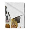 thumbnail image 2 of Dog Lover Soft Flannel Fleece Throw Blanket, Portraits of Pekingese Pitbull Basenji Australian Shepherd Dane, Cozy Plush for Indoor and Outdoor Use, 60" x 80", Multicolor, by Ambesonne, 2 of 5