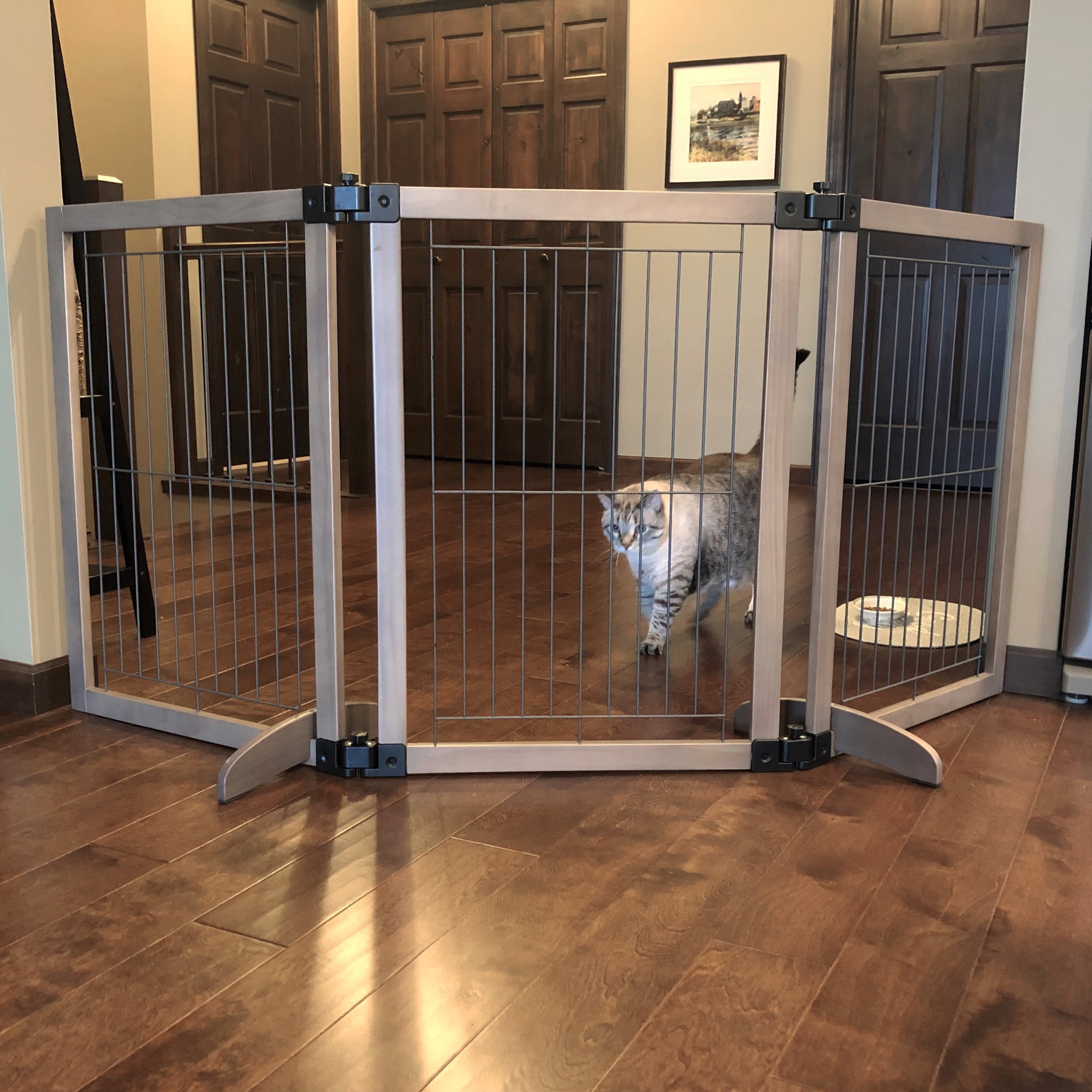 North States MyPet Extra-Wide Freestanding Versa-Lock Pet Gate, Expands to 72" Wide