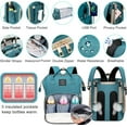thumbnail image 4 of Diaper Bag Backpack, Multifunctional Baby Changing Bag with Foldable Crib & Insulated Milk Bottle Pockets, Large Capacity Portable Travel Backpack with USB Charging Port, Nappy Bag for MomsDads(Green), 4 of 6