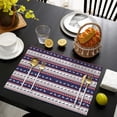 thumbnail image 3 of Dark Blue Christmas Reindeer and Donkey Pattern Summer Placemats Table Placemats Set Of 6-Linen Kitchen Washable Placemats Table Mats 11.8"x17.7" Non-Slip Heat Resistant, 3 of 5