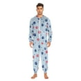 thumbnail image 3 of FORMRS Onesies Pajama for Adults Unisex Hoodie Winter Jumpsuit One Piece Sleepwear, Sizes S-2XL, Blue Cartoon Paw Pattern, 3 of 7