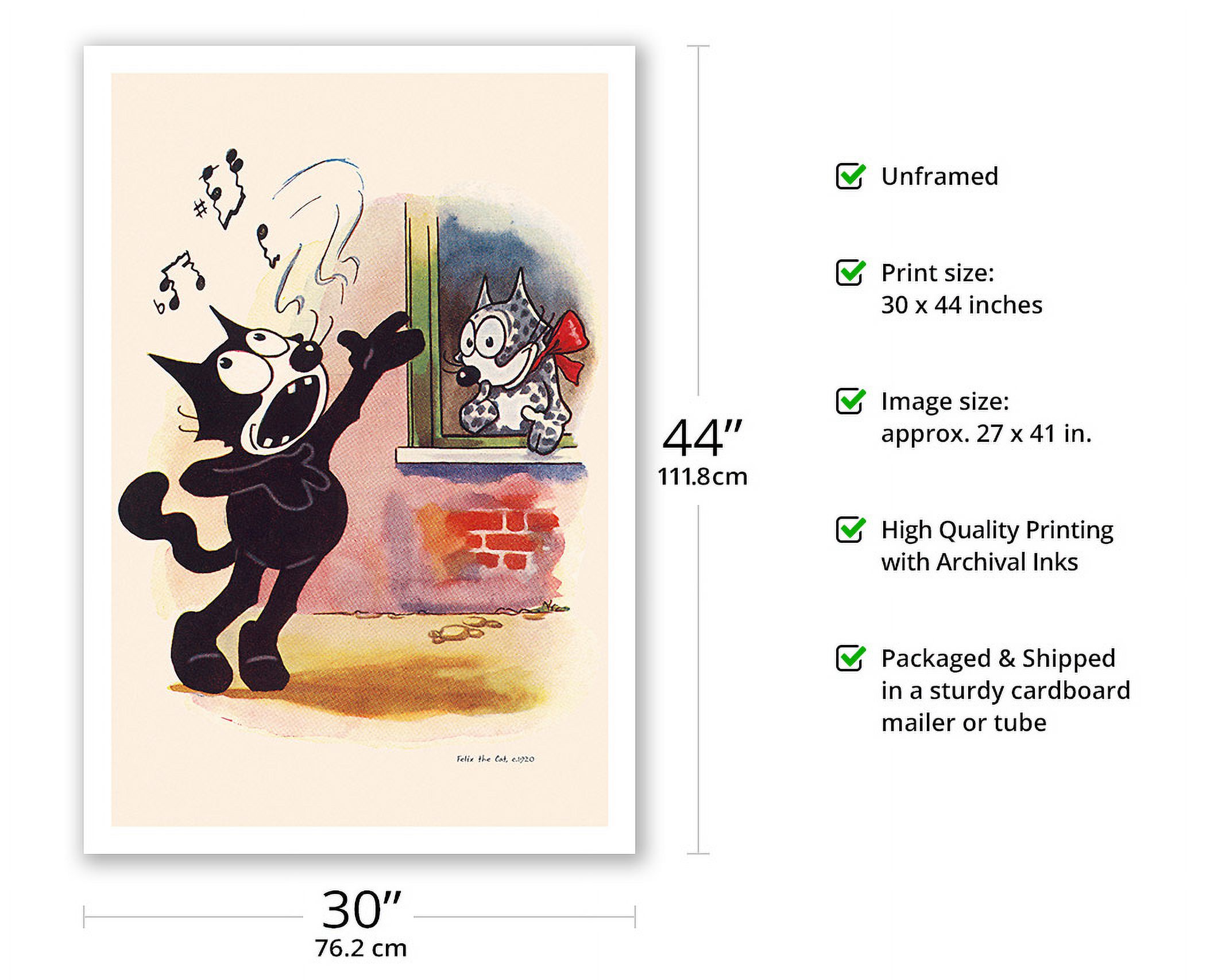 Felix The Cat - Vintage Cartoon by Otto Messmer c.1920s - 8 x 12 Felix The Cat - Vintage Cartoon by Otto Messmer c.1920s - 8 x 12