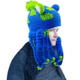 thumbnail image 6 of Lumistal Crochet Hat for Women Halloween Party Tricky Funny Head Cover Crochet Yarn Hat Crochet Hat Winter Novelty hat Winter Warm Hat BU2 One Size, 6 of 6