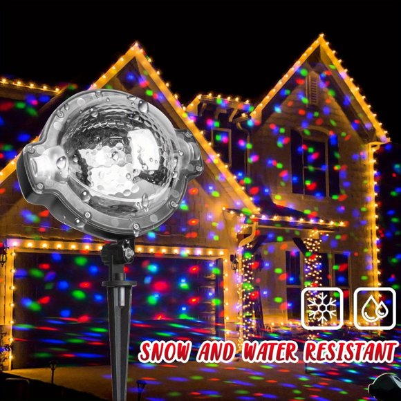 DEBGFS Projecteur de Noël LNGOOR Lumières Projecteur Extérieur RGBW Projecteurs de Projection avec Contrôleur Multifonction Projecteur Flocon de Neige Tombant pour Extérieur Intérieur Fête des Fêtes Décorations de Noël