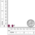 thumbnail image 6 of Gem Stone King 14K White Gold Red Created Ruby Double Notch Stud Earrings | 2.70 Cttw | Gemstone July Birthstone | Oval 8X6MM | Gold Earrings for Women Men, 6 of 6
