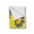 thumbnail image 2 of Fractal Soft Flannel Fleece Blanket, Trippy Seahorse Pattern with Vortex Turning Swirled Petals Fantasy New Image, Cozy Plush for Indoor and Outdoor Use, 60" x 80", Earth Yellow Blue, by Ambesonne, 2 of 6