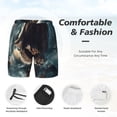 thumbnail image 5 of Lsque Mens Swim Trunks Wave Sailboat Shark Pattern - Bathing Suit Compression Liner - Beach Swim Shorts Swimwear - (S-3XL) - Stretch Quick Dry -XX-Large, 5 of 9