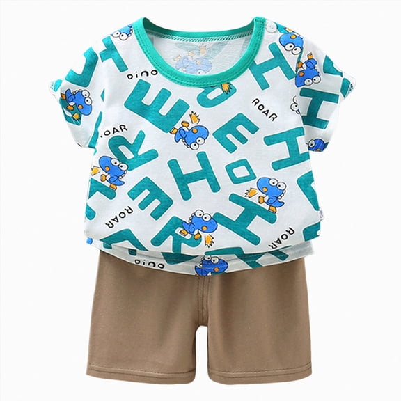 CAICJ98 Toddler Baby Clothes Boy 3 6 12 18 24 Months 2T 3T 4T 5T Boys Summer Outfits Checkerboard Short Sleeve T-Shirts Tops and Elastic Waist Shorts Clothes Sets Boy Pjs (Mint Green,2-3 Years)
