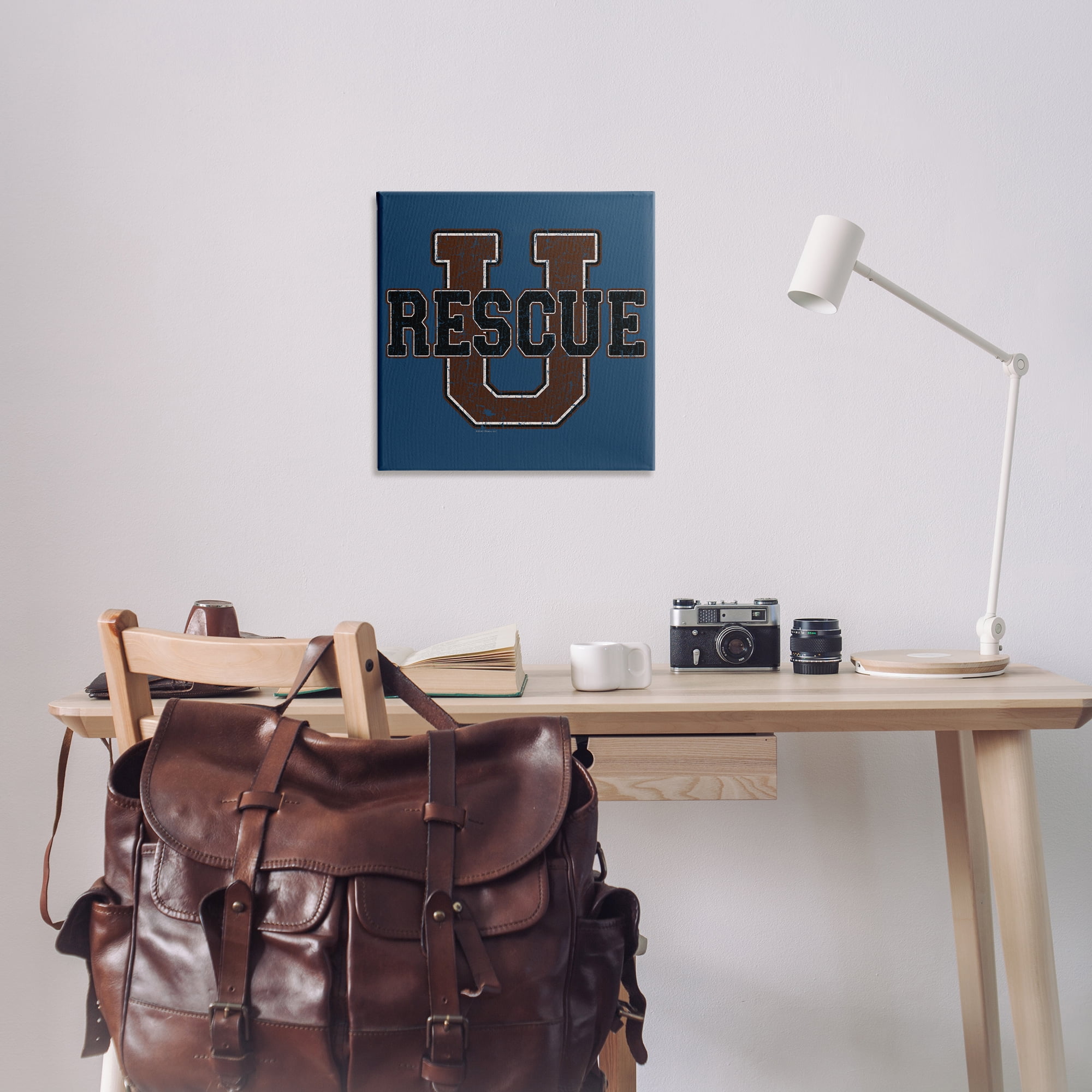 Stupell Industries Rescue U Vintage Varsity Novelty & Humor Painting Wrapped Canvas Art Print Wall Art, 24 x 24