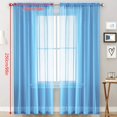 thumbnail image 4 of Sheer Curtains - Semi Transparent Window Treatments - Voile Drapes with Rod Pocket - Blue Color, 4 of 4