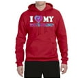 thumbnail image 2 of I Love My Boyfriend Tie Dye Pop Culture Unisex Graphic Hoodie Sweatshirt, Red, 2XL, 2 of 3