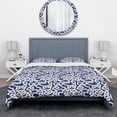 thumbnail image 2 of Designart 'White & Blue Abstract Pattern' Mid-Century Modern Duvet Cover Set, 2 of 4