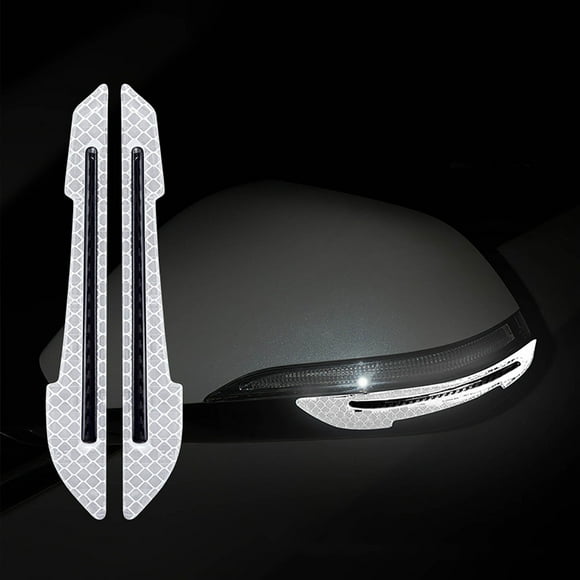 Uklsqma Car Antiscratch Glow-In-The-Dark Rearview Mirror Reflective Strip | 2-Pack Pet Durable Waterproof Stickers | Anti-Collision Safety Decals for Cars Trucks Suvs Rvs Hood Window Parking