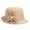 Beige, variant on Vintage Felt Cloche Hat LSONABXA Imitation Wool Flowers Bucket Cloche Bowler Hat Flat Brim Inner Lining Winter Spring Autumn Wedding Tea Parties Daily Wear Black