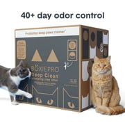 BoxiePro Probiotic Deep Clean Cat Litter with Cat Playhouse, Continuous Odor Control, Clumping Clay Kitty Litter, Low Dust Low Tracking, Odor Eliminating Probiotics, 35 lb
