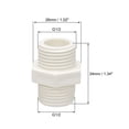 thumbnail image 2 of Conector de Adaptador de Rosca Macho G1/2 x G1/2, Niple Hexagonal, 5 piezas, 2 of 3