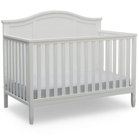 Delta Children Madrid 5-in-1 Convertible Baby Crib, Bianca White