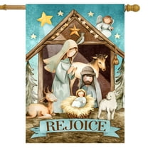 Briarwood Lane Holy Nativity Rejoice House Flag
