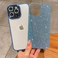 thumbnail image 3 of Compatible with iPhone 13 Pro Max Clear Case, Luxury Glitter Cute Bling Clear Phone Case for Women Girls Soft TPU Shockproof Camera Protective Back Cover Case - Blue, 3 of 10