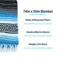 thumbnail image 4 of La Montana 10 Pack Mexican Blankets, 74" x 50" Yoga Blankets, Turquoise/Charcoal/White, 4 of 7